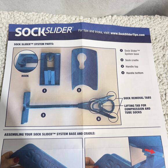 Sock Slider System 1 Kit No Bending Shoe Horn Pregnant Back Problems Surgery NEW - Picture 4 of 10